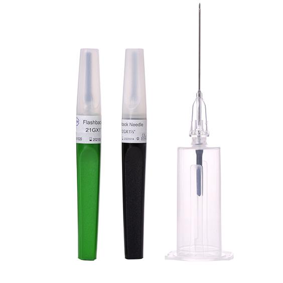 XLPI-22D, Двостороння голка з прозорою канюлею “флешбек”, Чорна, Розмір 22Gx1.5"